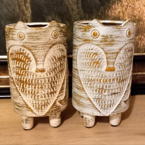 Ashland Summer Owl Container/Vase. 8.5" H, 4"D. - Picture 1 of 6